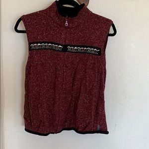 Fun winter maroon vest!